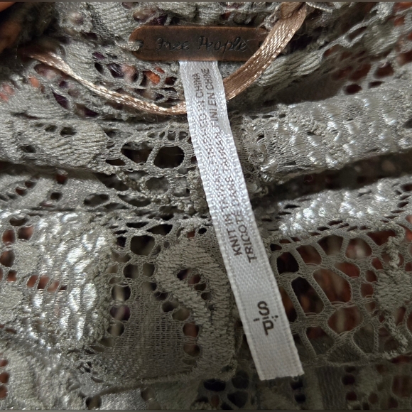 Free People Multicolor Patterned Knit and Lace Shrug - Picture 4 of 8